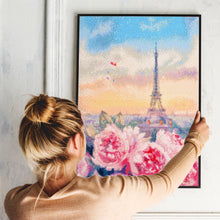 Load image into Gallery viewer, FlosJadenCraft Premium Diamond Painting Art - Eiffel Tower - 14 inch by 20 inch
